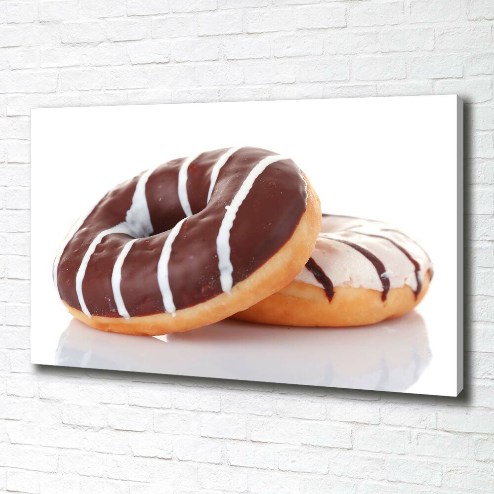 Canvas wall art Donats with chocolate