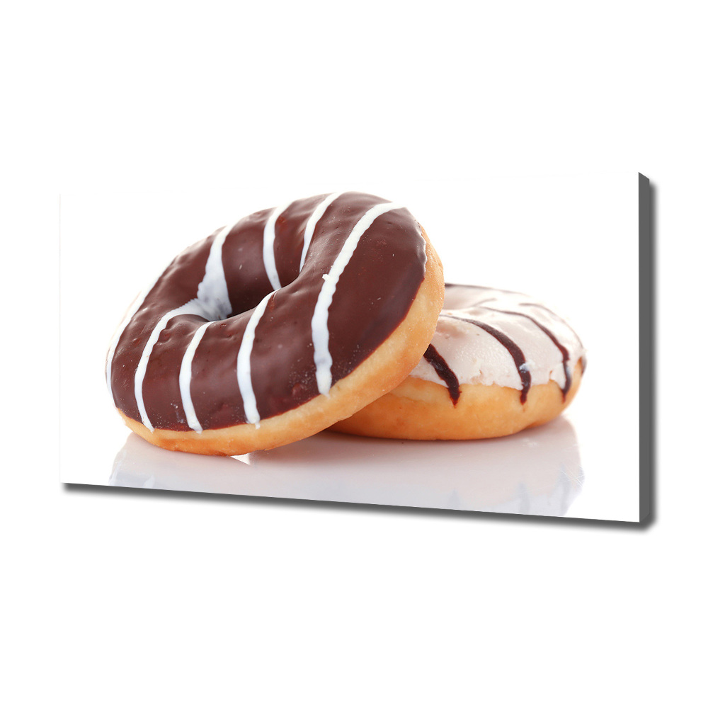 Canvas wall art Donats with chocolate