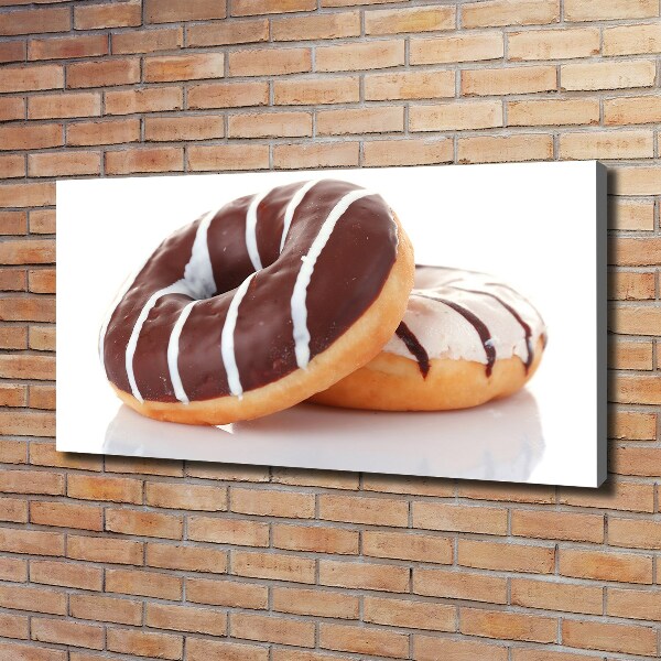 Canvas wall art Donats with chocolate