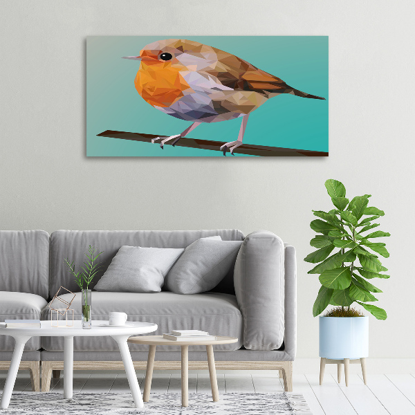 Canvas wall art Rudzik bird