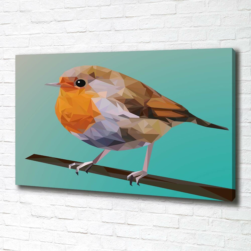 Canvas wall art Rudzik bird