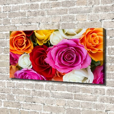 Canvas wall art Colorful roses