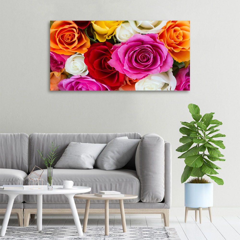 Canvas wall art Colorful roses