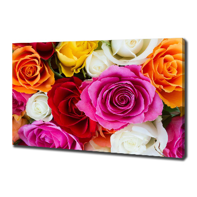 Canvas wall art Colorful roses