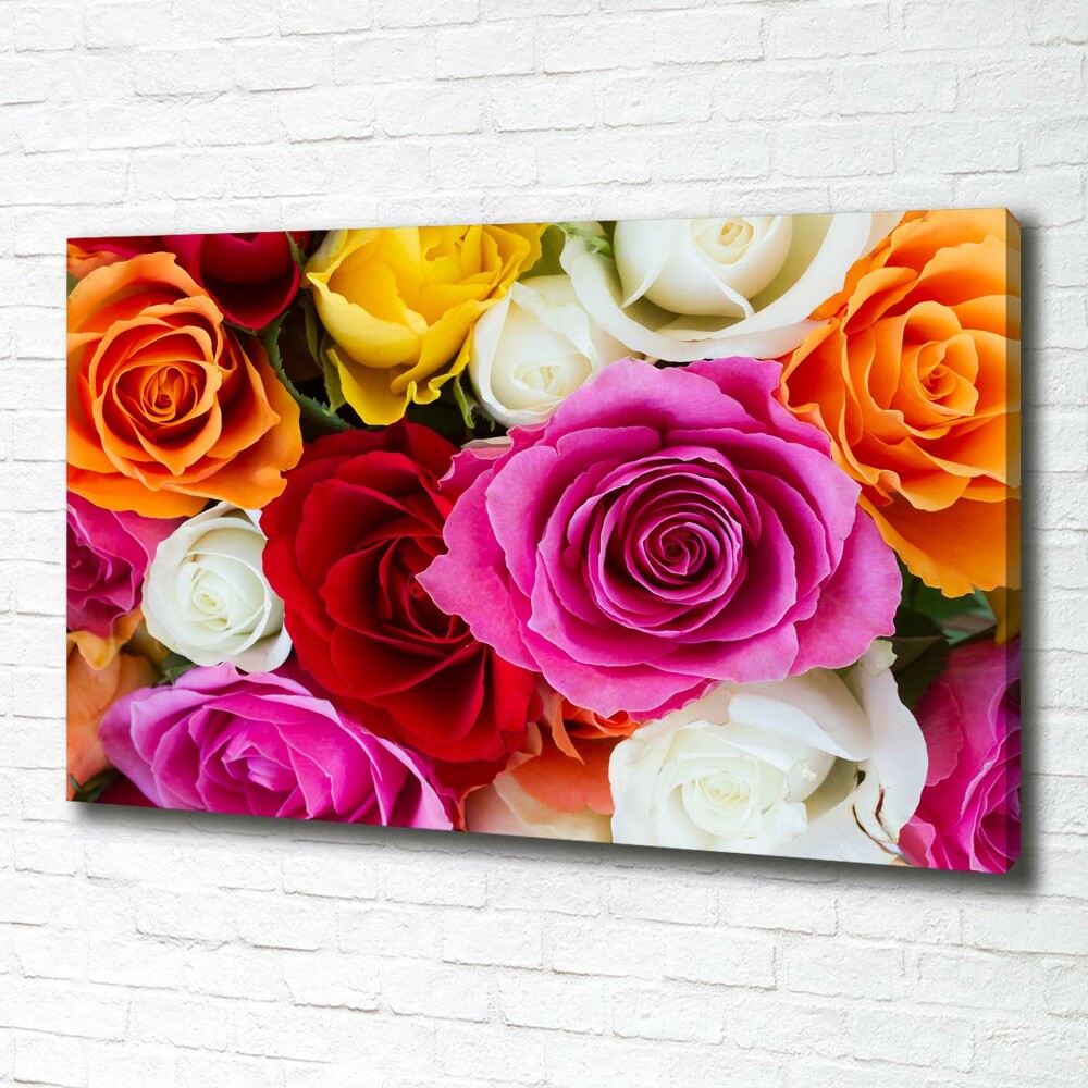 Canvas wall art Colorful roses