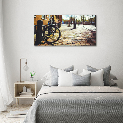 Canvas wall art Bicycle in Amsterdam