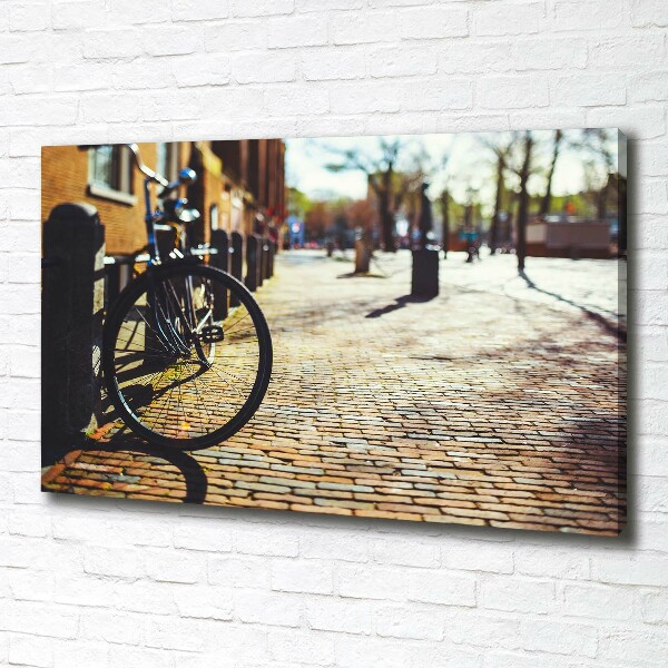 Canvas wall art Bicycle in Amsterdam