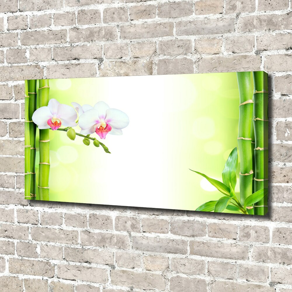 Canvas wall art Orchid and bamboo