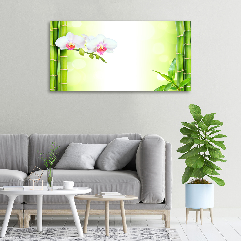 Canvas wall art Orchid and bamboo