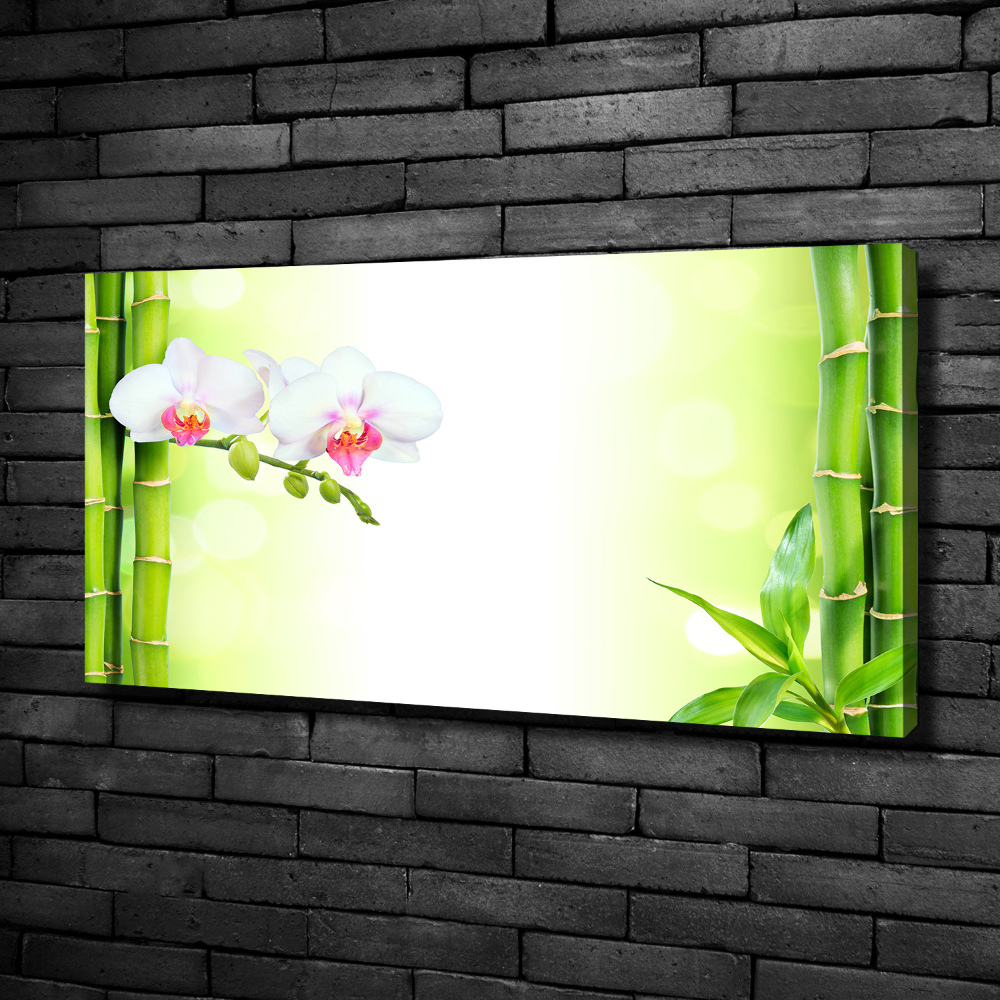 Canvas wall art Orchid and bamboo