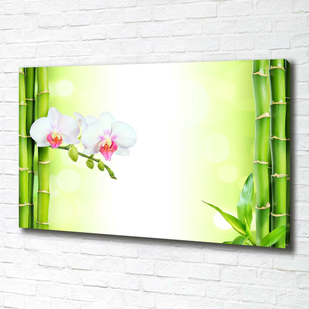 Canvas wall art Orchid and bamboo