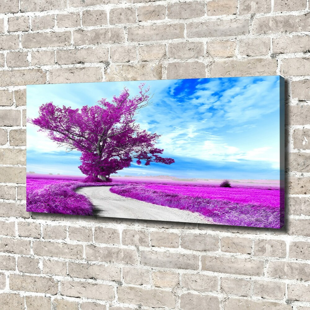 Canvas wall art Tree and path