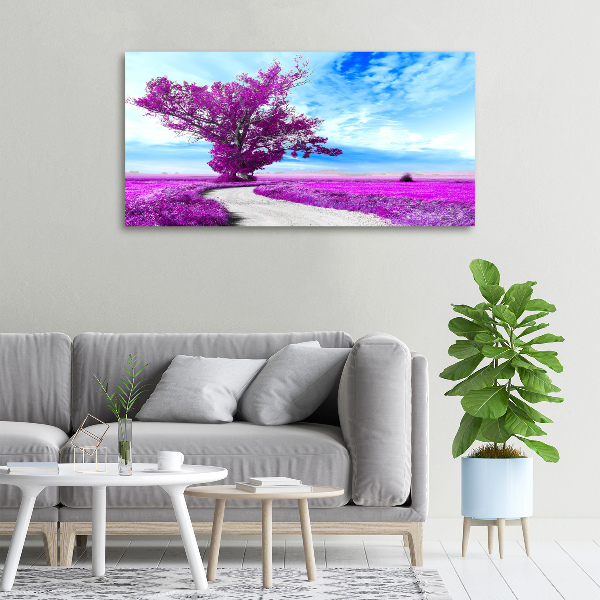 Canvas wall art Tree and path