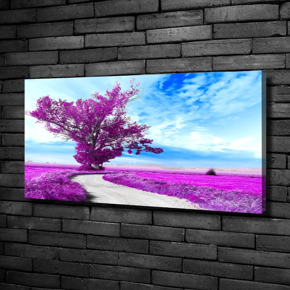 Canvas wall art Tree and path