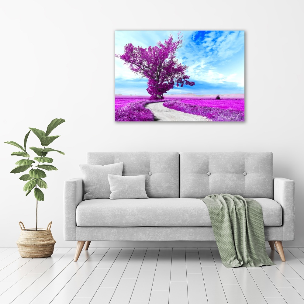 Canvas wall art Tree and path