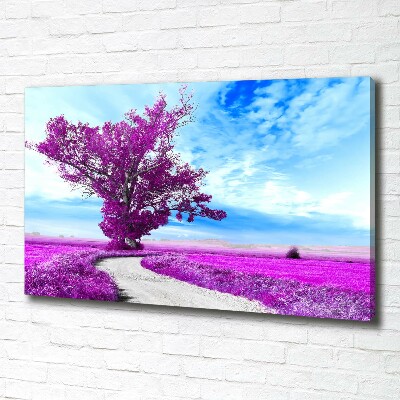 Canvas wall art Tree and path