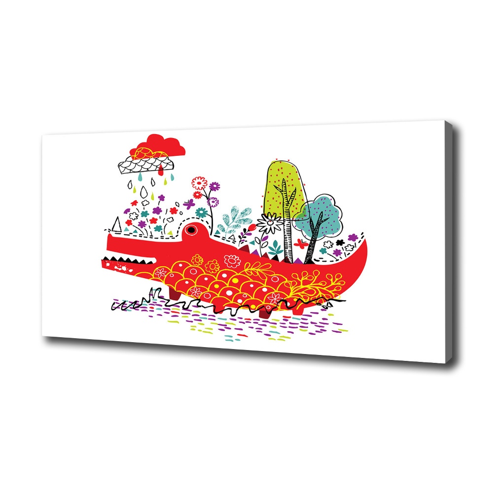 Canvas wall art Colorful crocodile