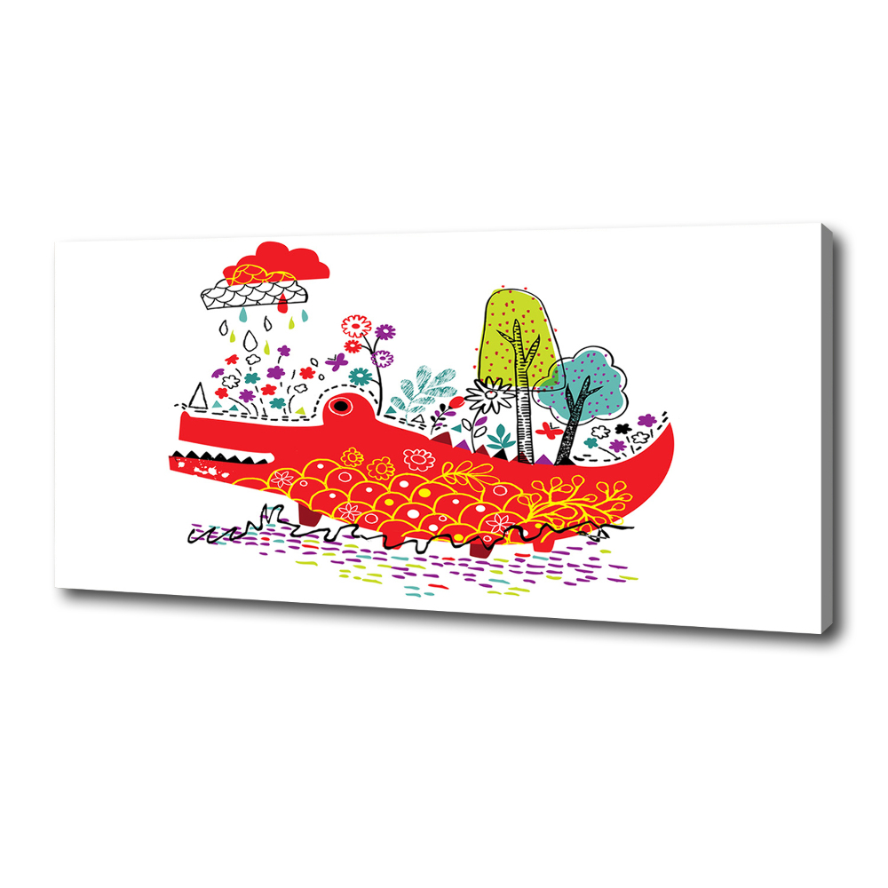 Canvas wall art Colorful crocodile