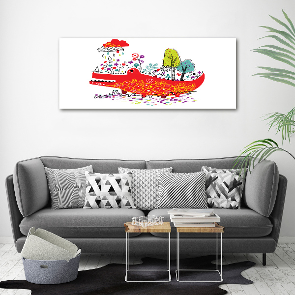 Canvas wall art Colorful crocodile