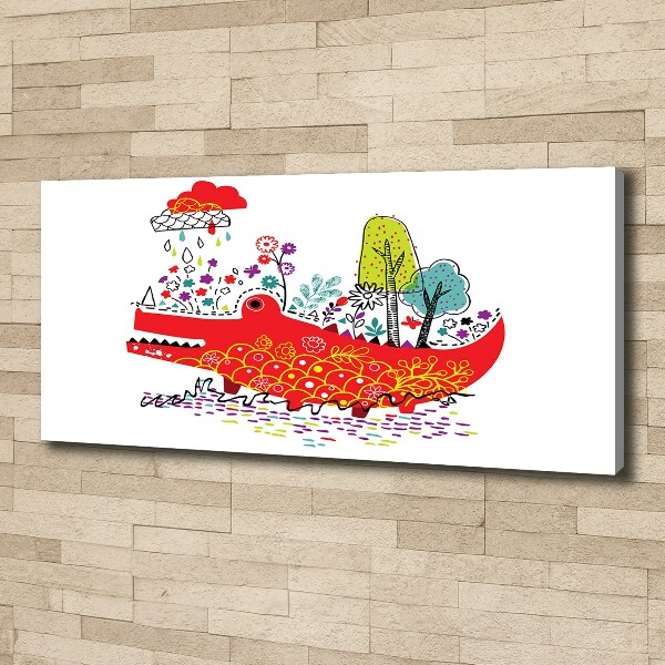 Canvas wall art Colorful crocodile