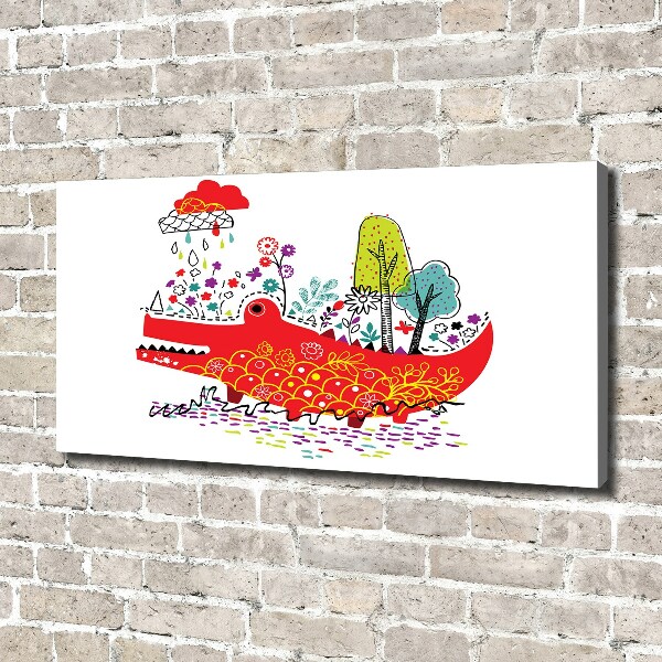 Canvas wall art Colorful crocodile