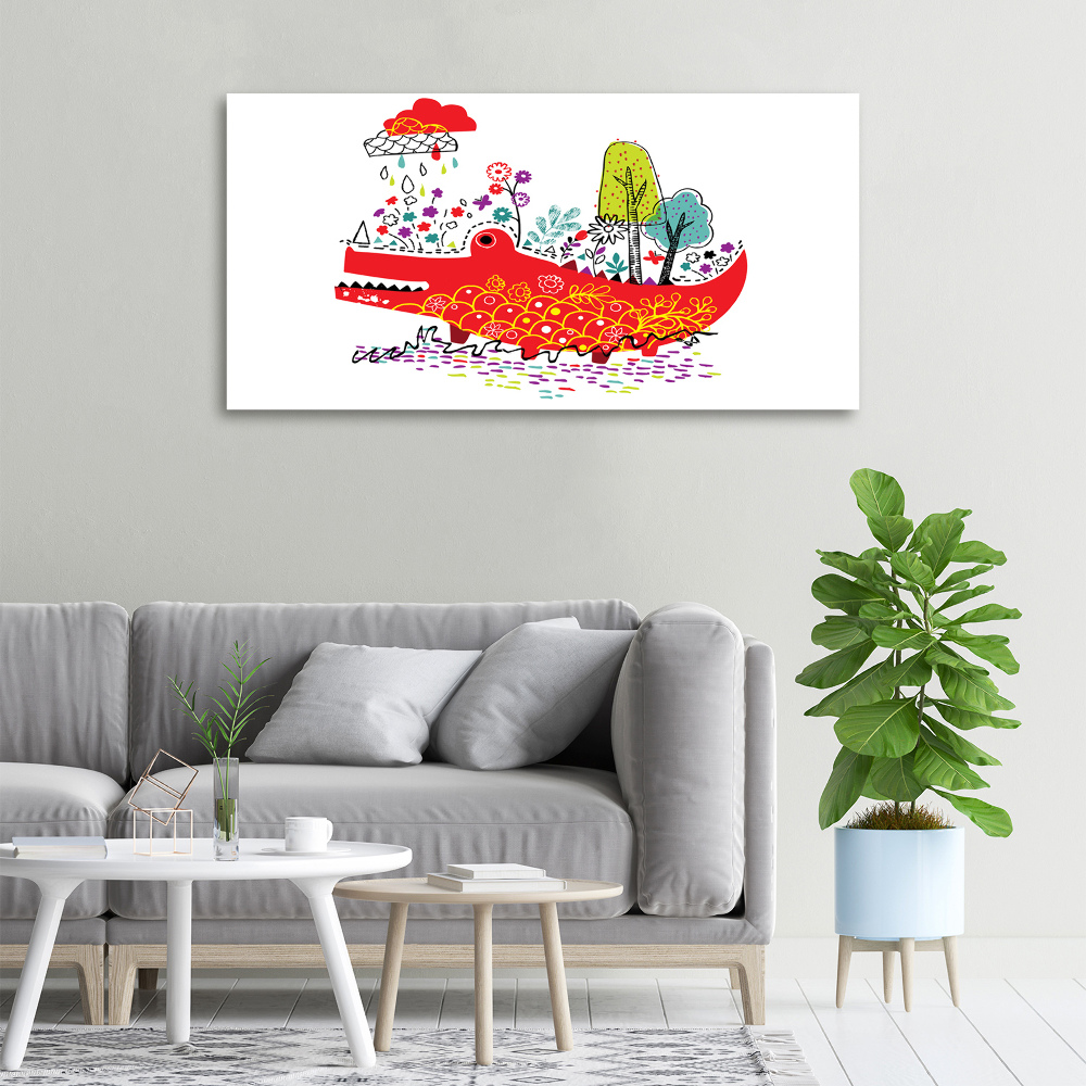 Canvas wall art Colorful crocodile