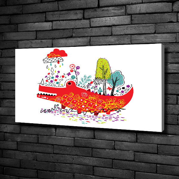 Canvas wall art Colorful crocodile