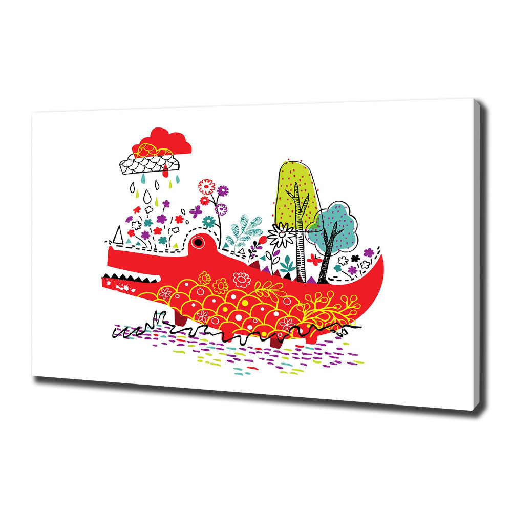 Canvas wall art Colorful crocodile