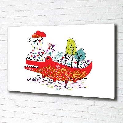 Canvas wall art Colorful crocodile