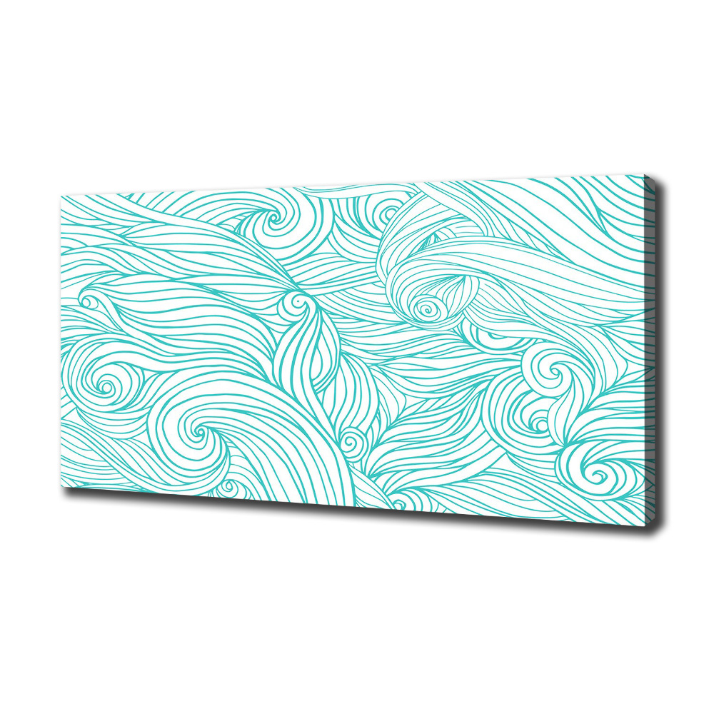 Canvas wall art Blue waves