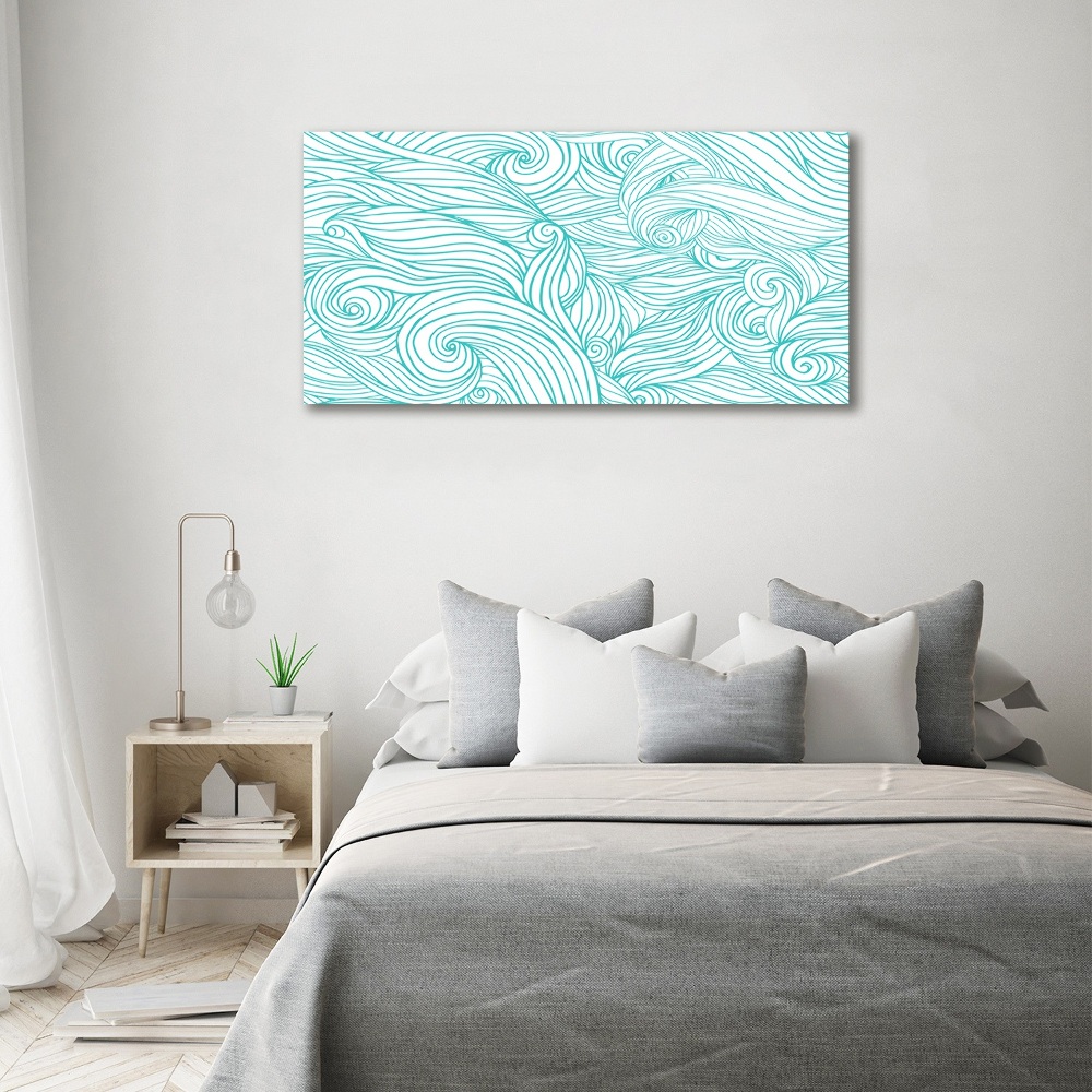 Canvas wall art Blue waves