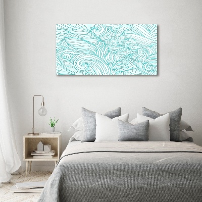 Canvas wall art Blue waves