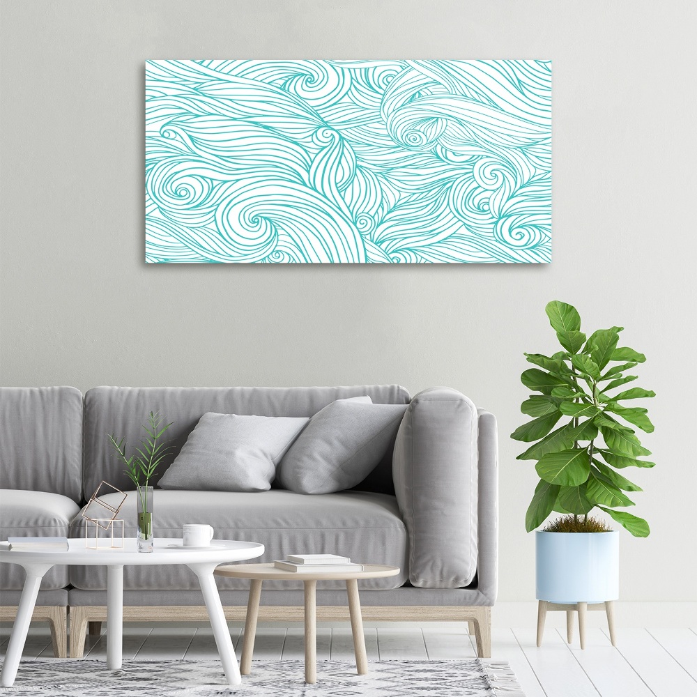 Canvas wall art Blue waves