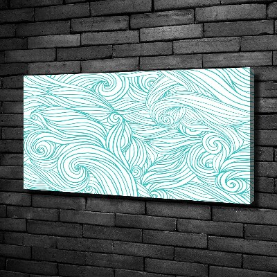 Canvas wall art Blue waves