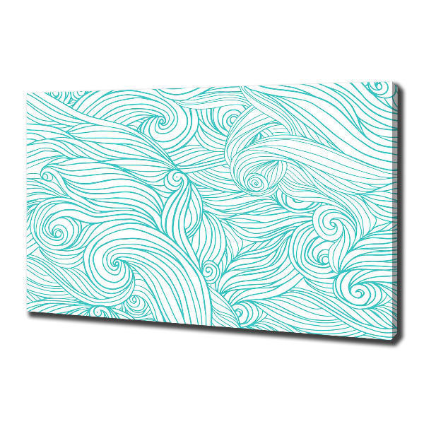 Canvas wall art Blue waves