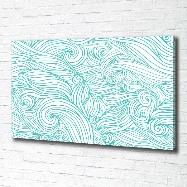 Canvas wall art Blue waves