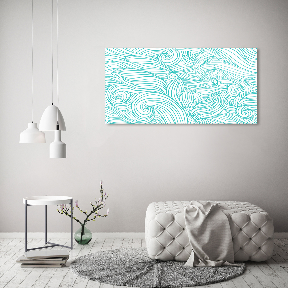 Canvas wall art Blue waves