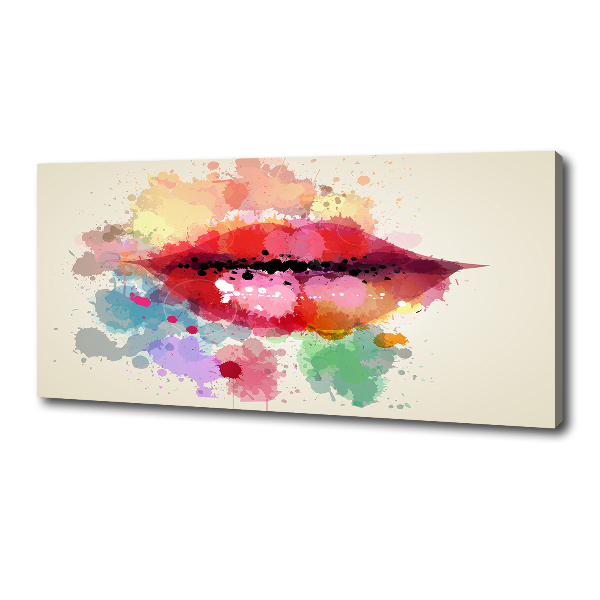 Canvas wall art Colorful lips