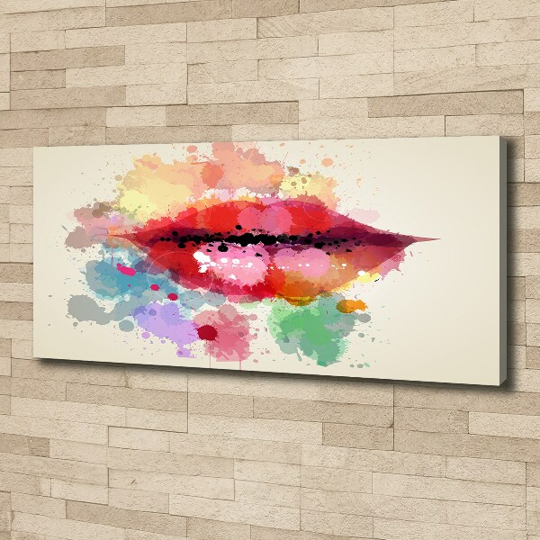 Canvas wall art Colorful lips