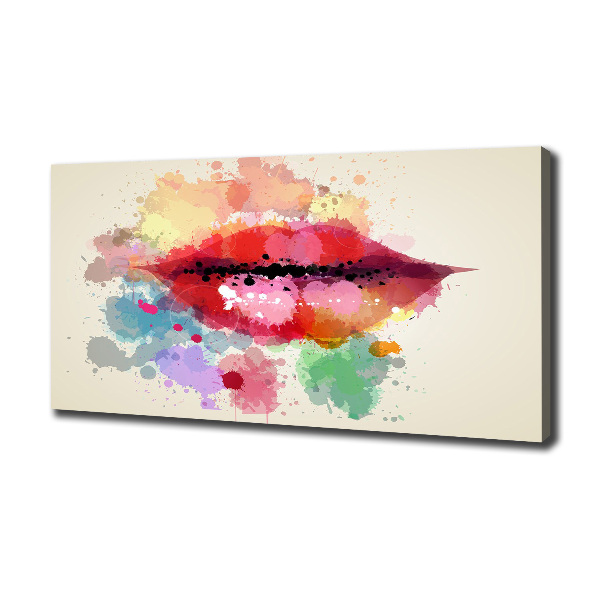 Canvas wall art Colorful lips