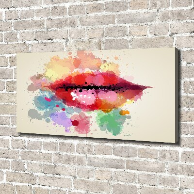 Canvas wall art Colorful lips