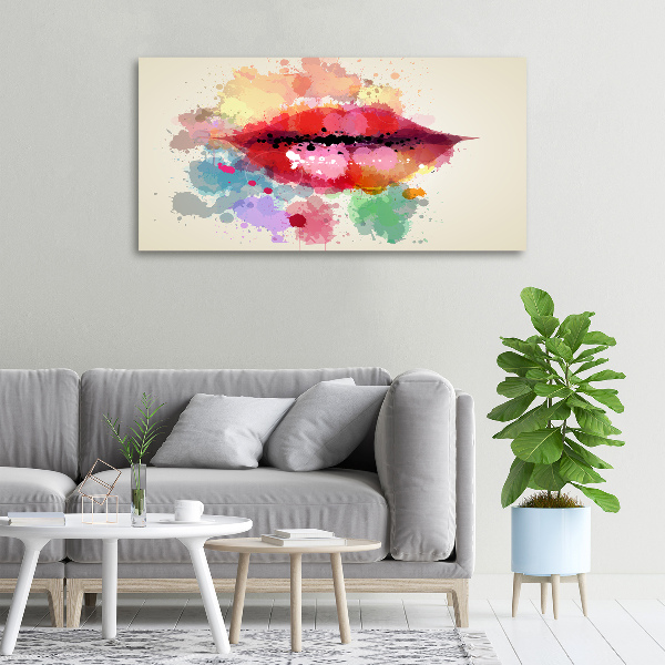 Canvas wall art Colorful lips