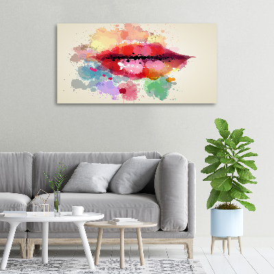 Canvas wall art Colorful lips