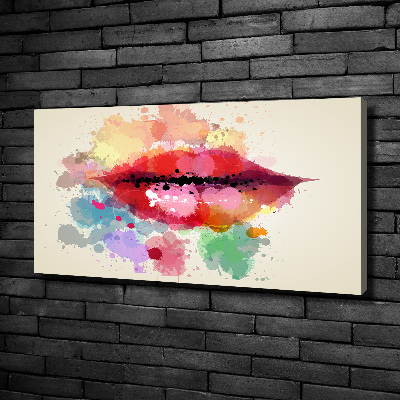 Canvas wall art Colorful lips