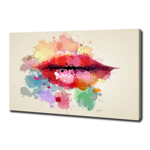 Canvas wall art Colorful lips