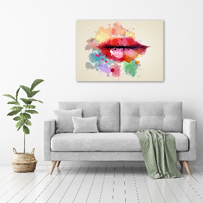 Canvas wall art Colorful lips