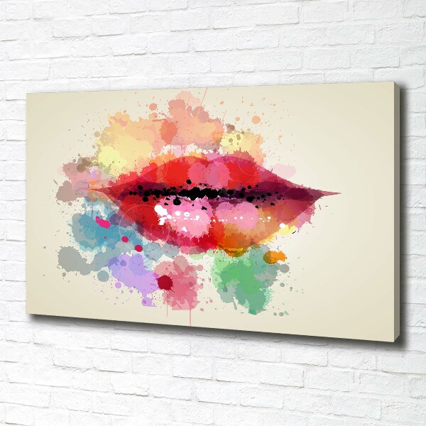 Canvas wall art Colorful lips