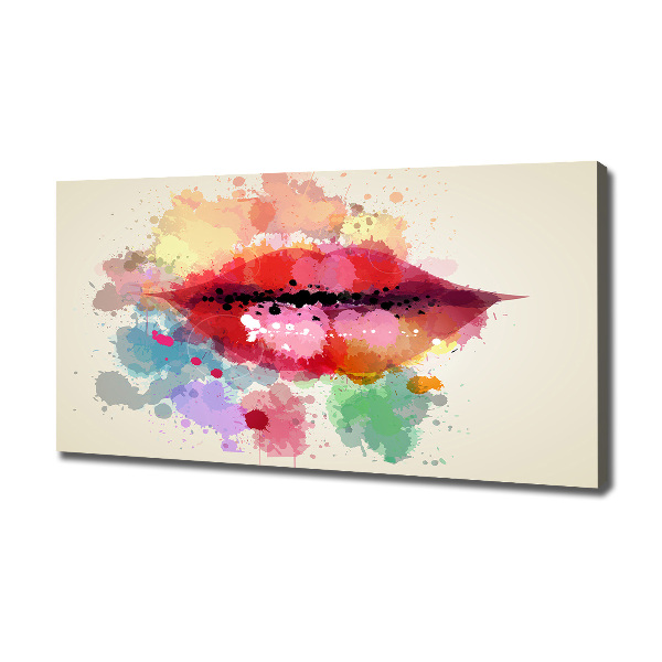 Canvas wall art Colorful lips