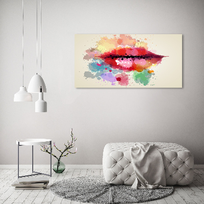 Canvas wall art Colorful lips