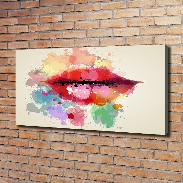 Canvas wall art Colorful lips